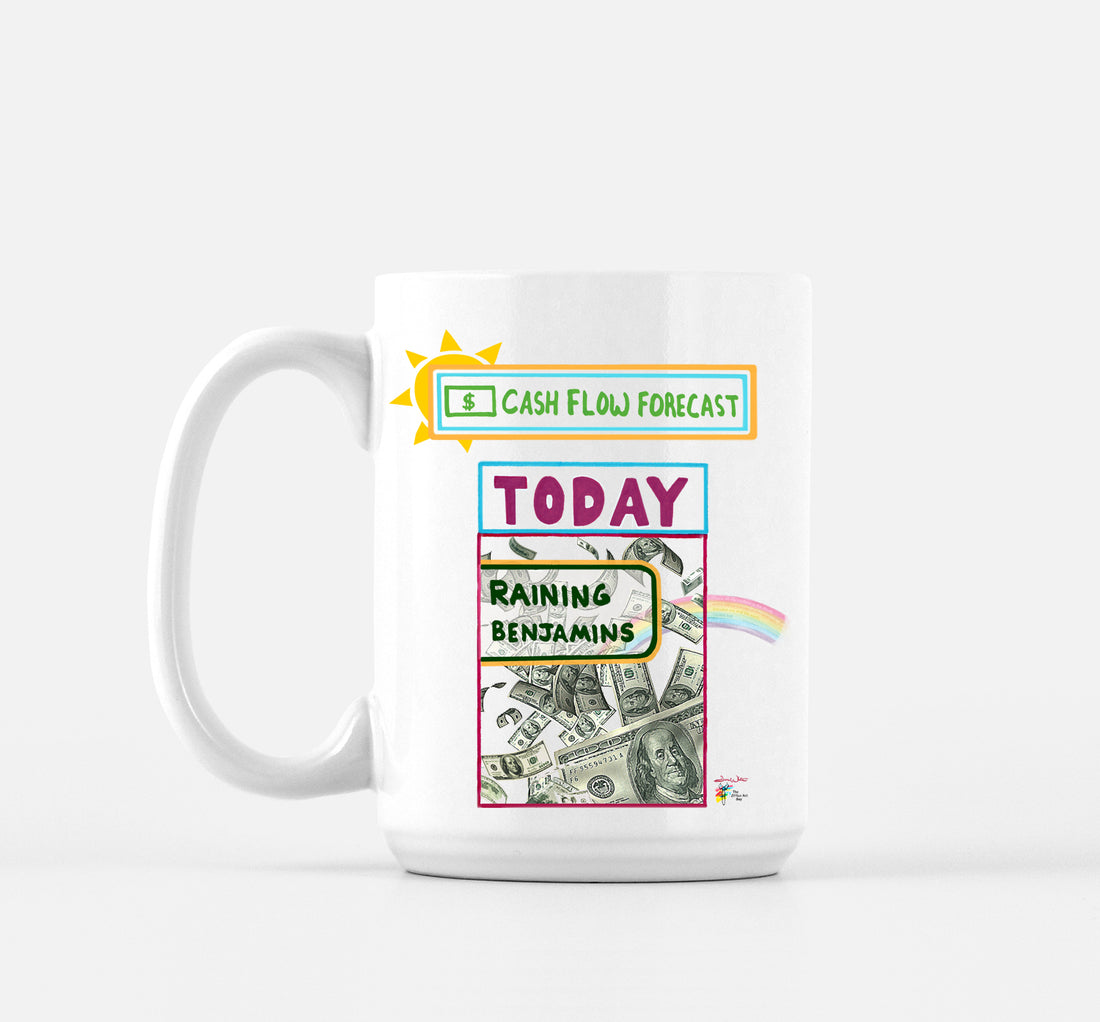 Cash Flow Forecast: Raining Benjamins. Funny Accountant Gifts