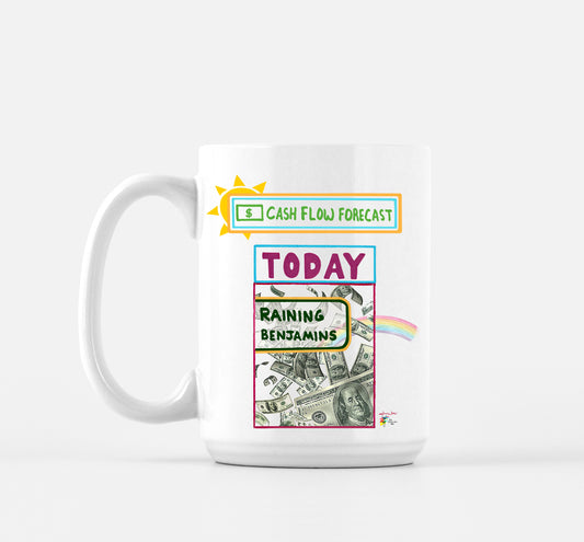 Cash Flow Forecast: Raining Benjamins. Funny Accountant Gifts