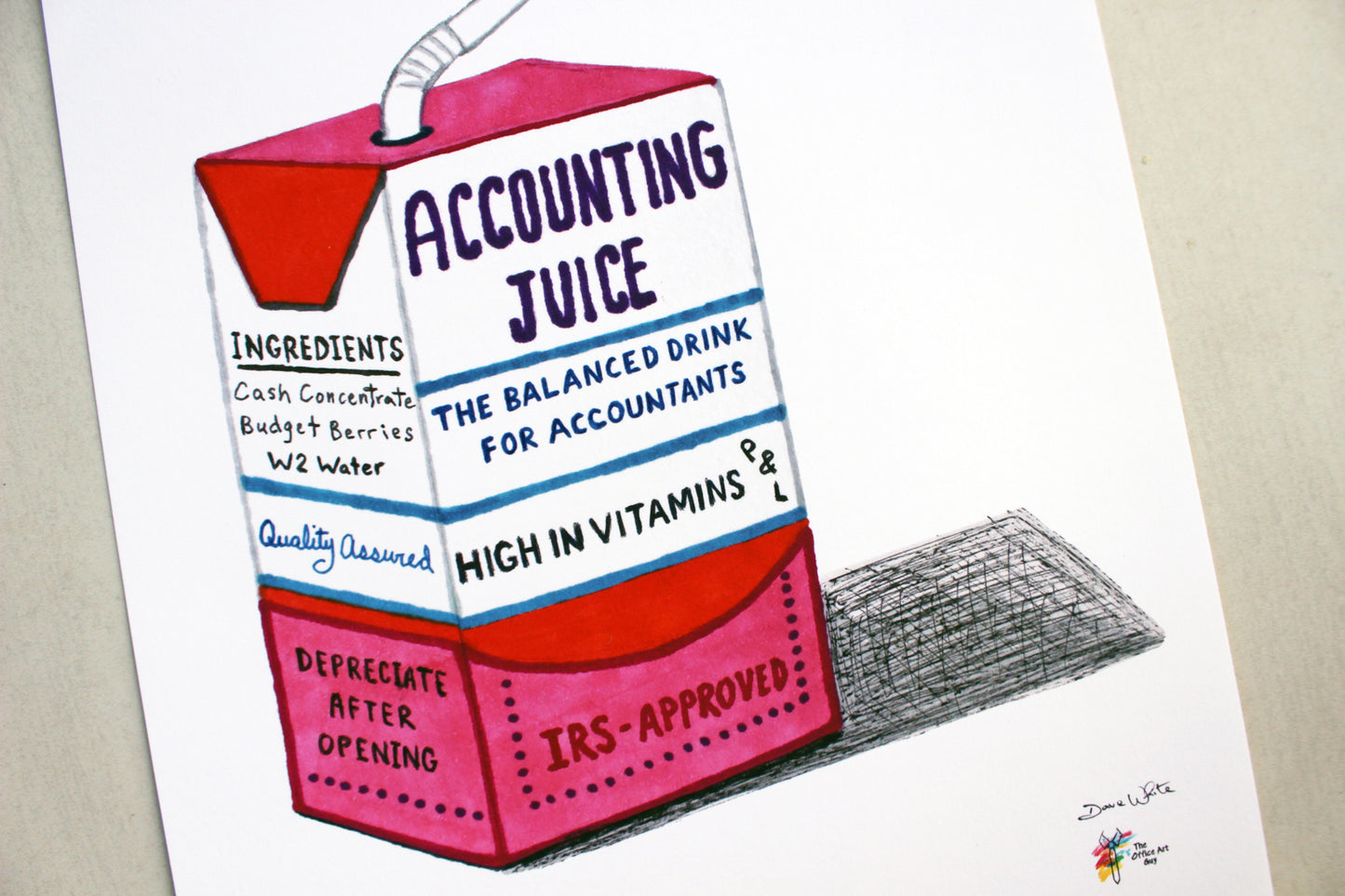 Accounting Juice Art Print for Accountant Office Decor