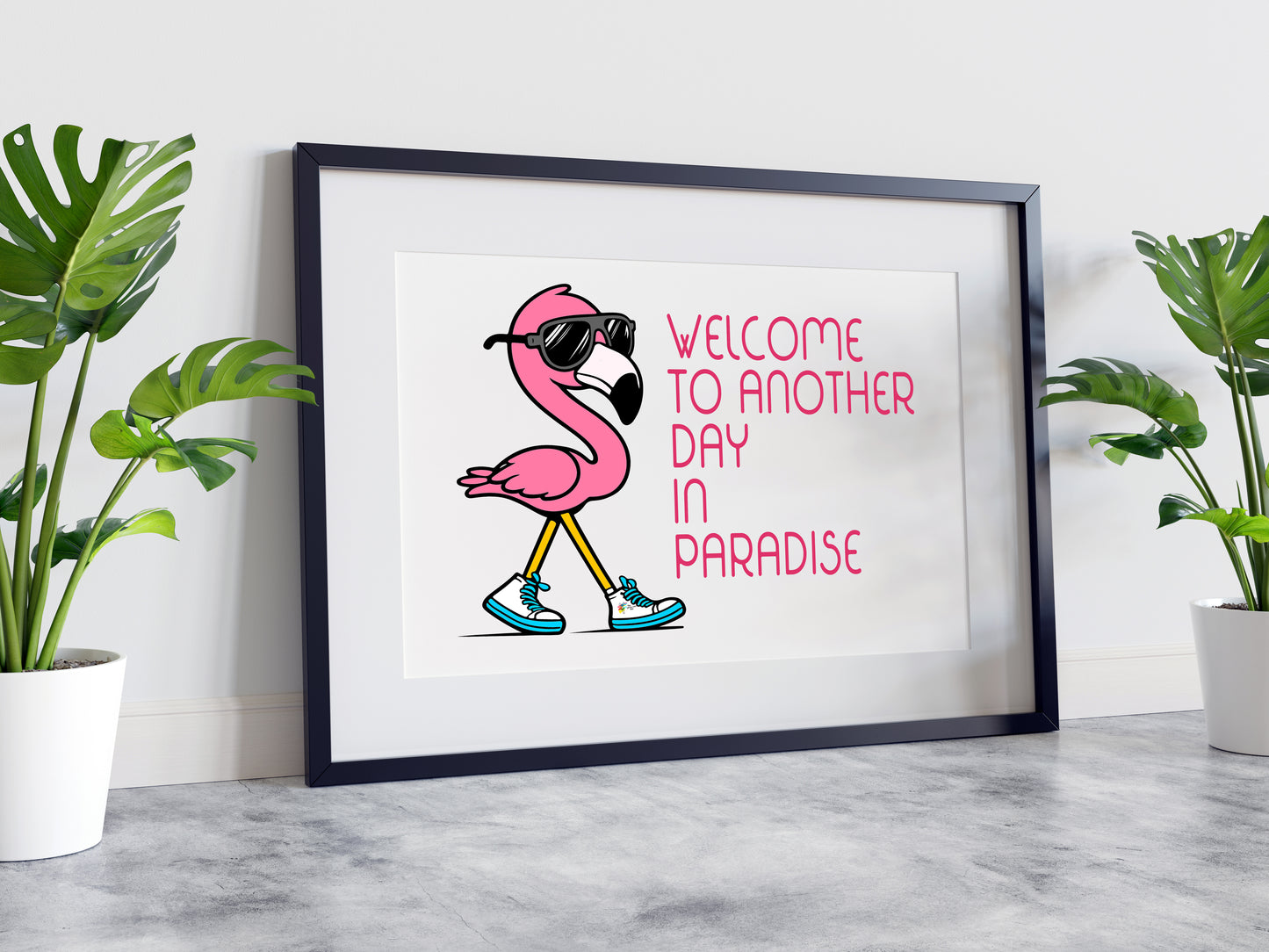 Funny Flamingo Poster for Office Decor