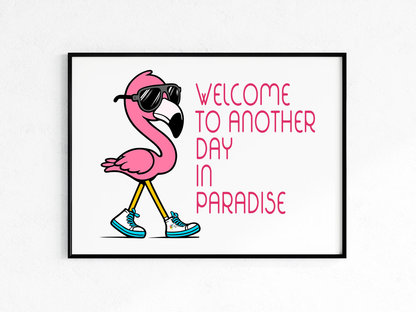 Office Beach Art Flamingo Funny Work Print