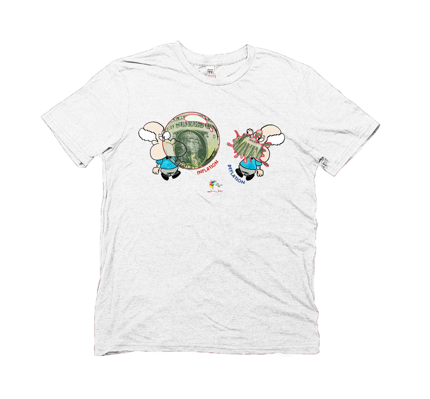 Funny Finance T Shirt Inflation and Deflation by The Office Art Guy