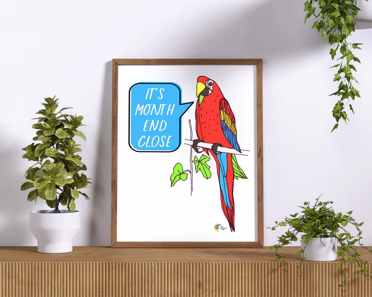 Funny Accounting Art Print Month End Close Parrot