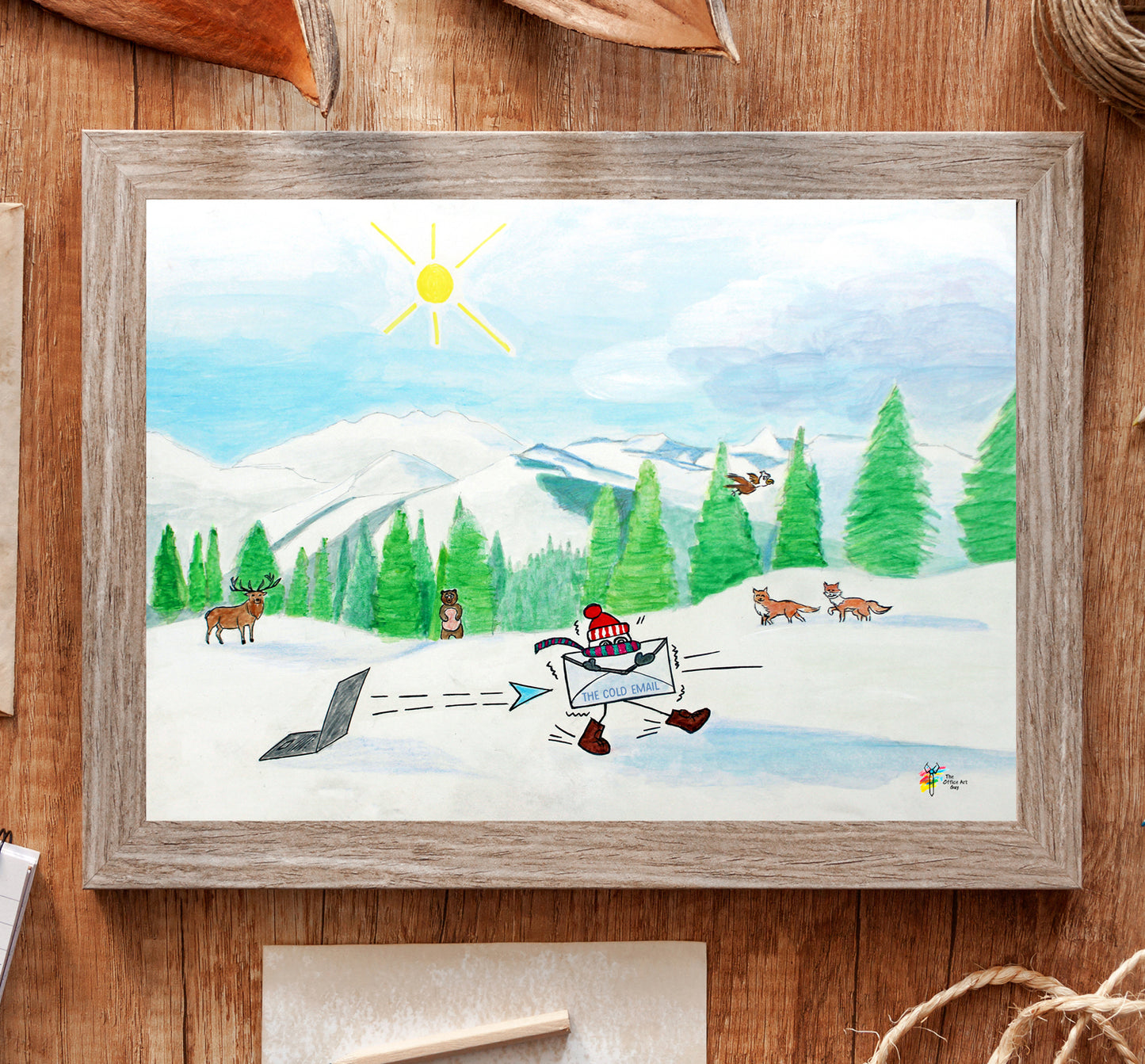 Funny Sales Art Print The Cold Email by The Office Art Guy