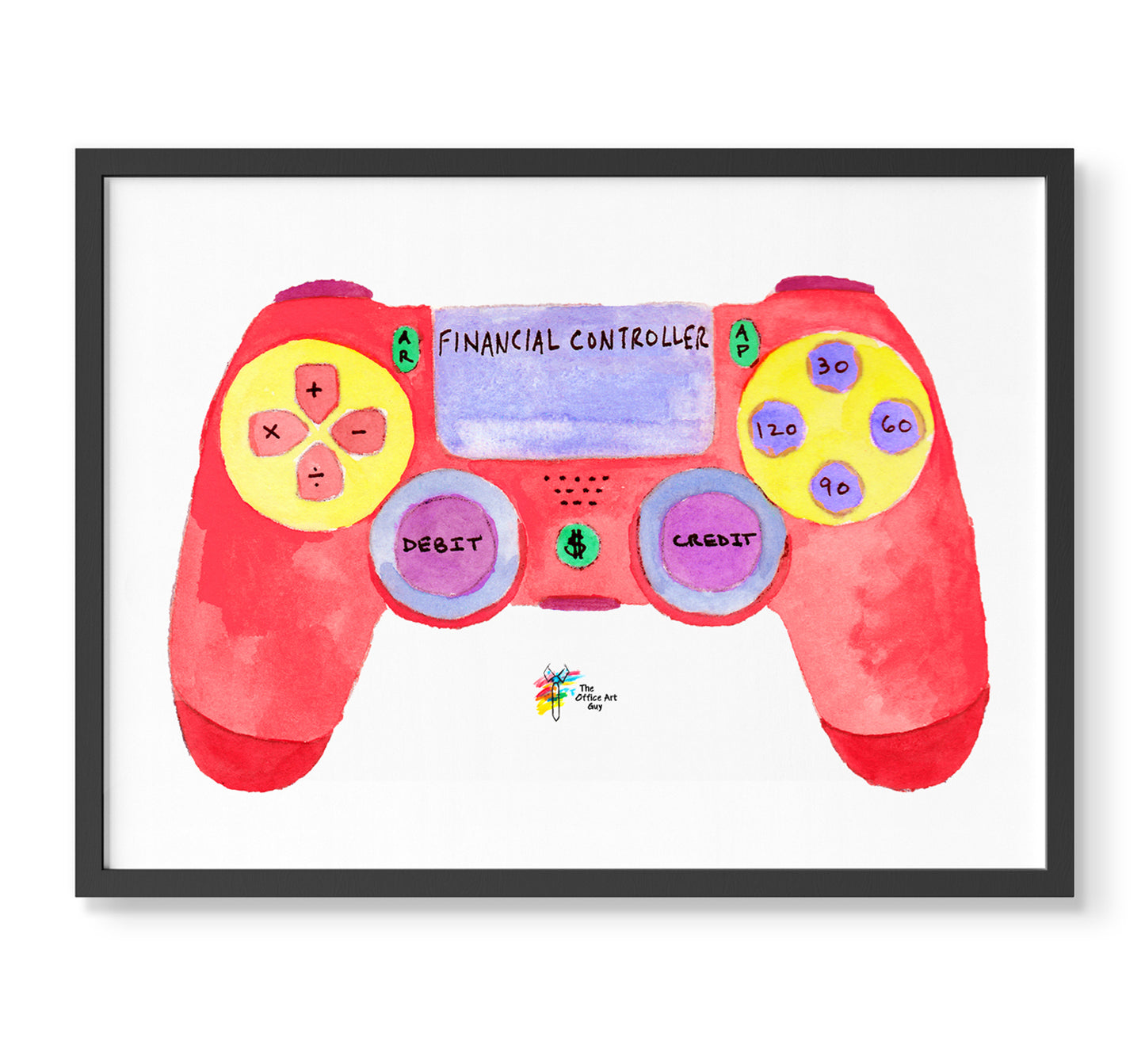 Financial Controller Accounting Art Print by The Office Art Guy Coral Color Palette