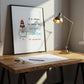 Funny Work Art Print Home Office Rocket Ship Productivity
