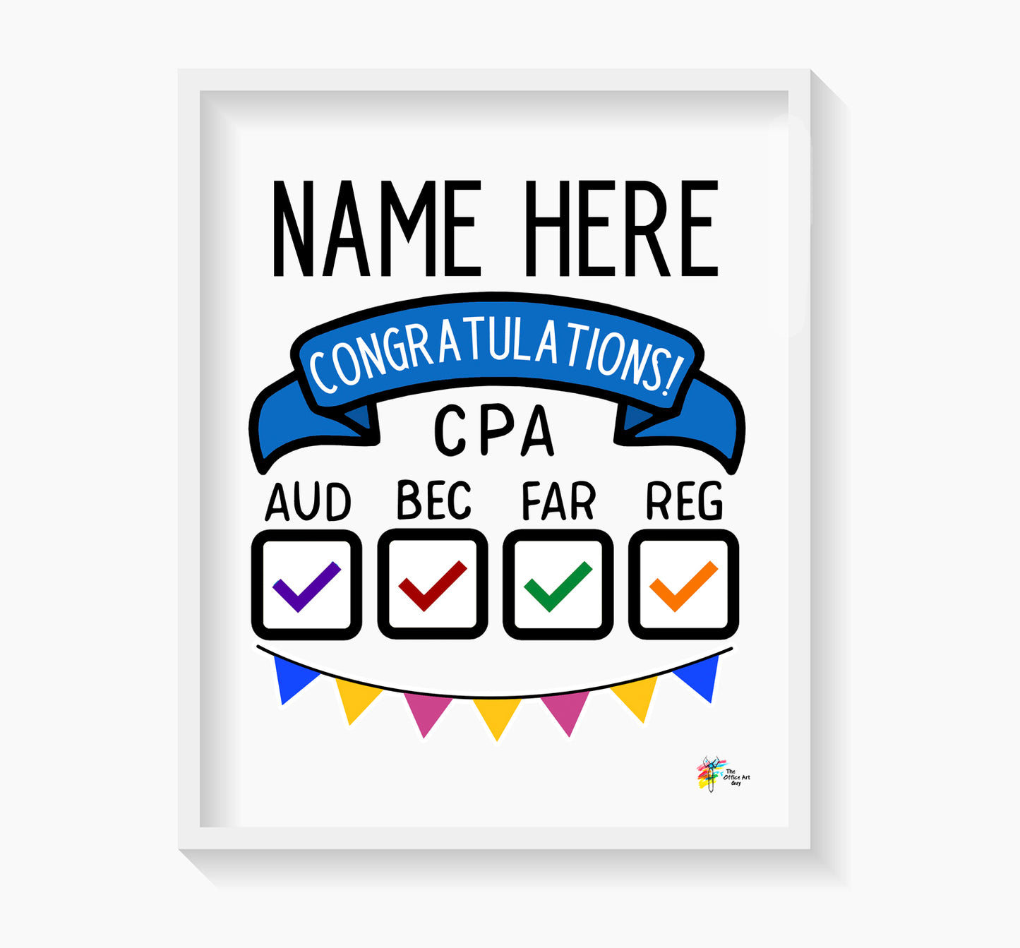 CPA Exams Personalized Art Print Gift for Passing CPA Exams