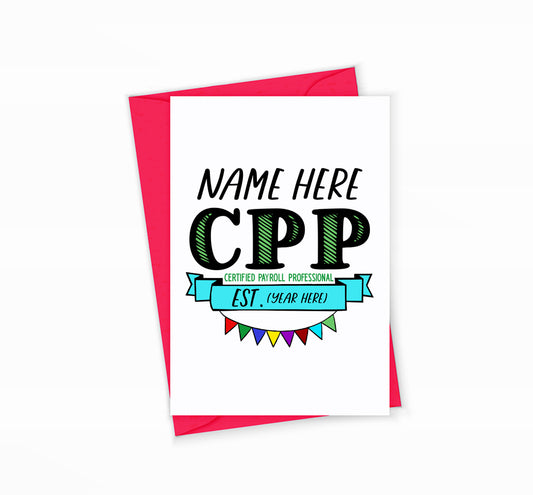Certified Payroll Professional Greeting Card Congratulations Gift for Certification