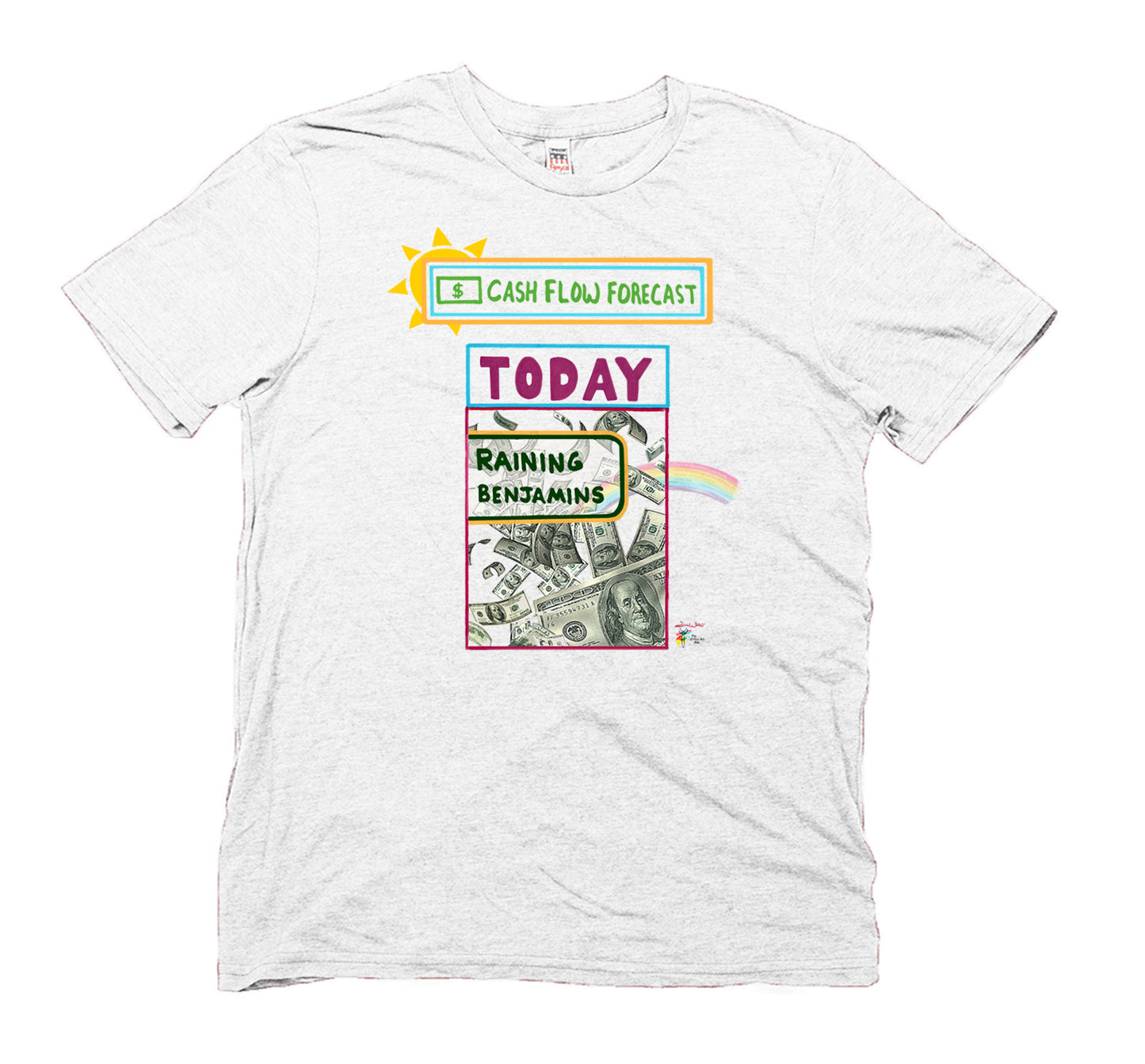 Funny Accountant T Shirt Cash Flow Forecast Raining Benjamins by The Office Art Guy