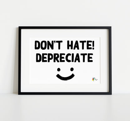 Accountant Wall Art Don't Hate Depreciate