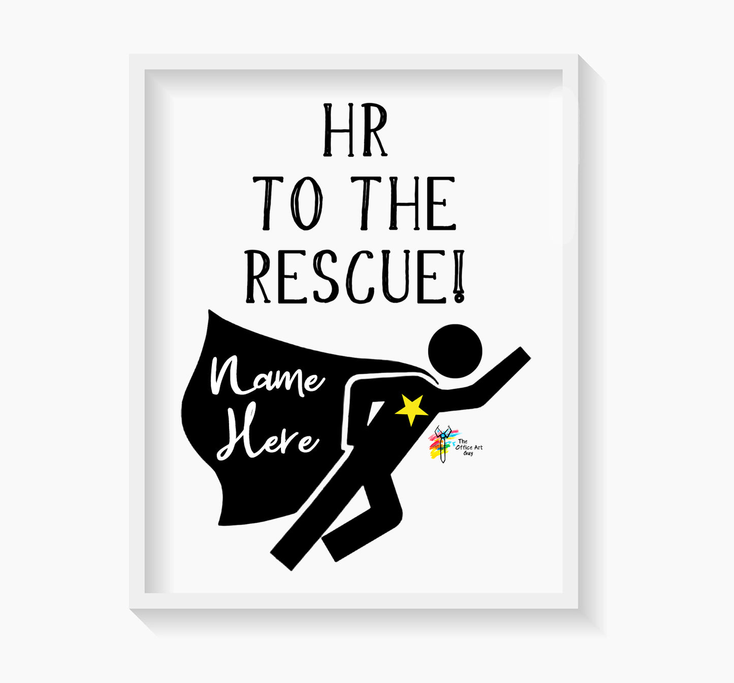 Human Resources Wall Art Superhero Personalized Gift by The Office Art Guy