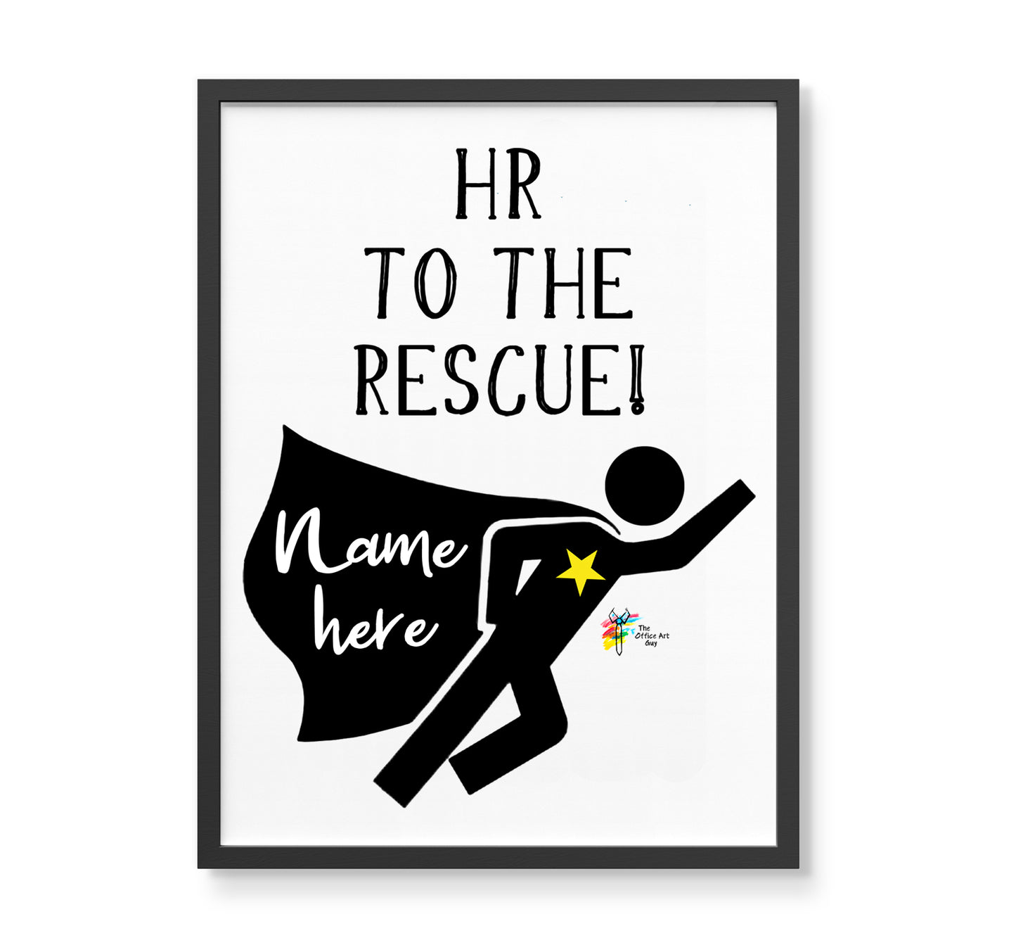 Human Resources Superhero Art Print Personalized Gift for HR Office Decor