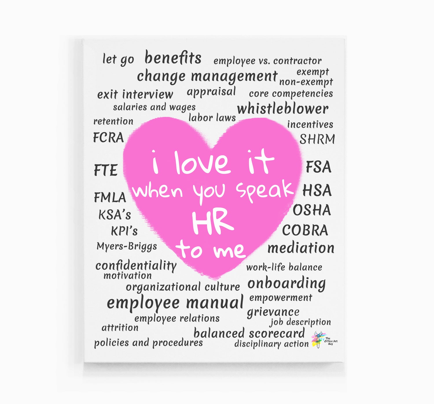 HR Canvas Art Print for Office Decor by The Office Art Guy