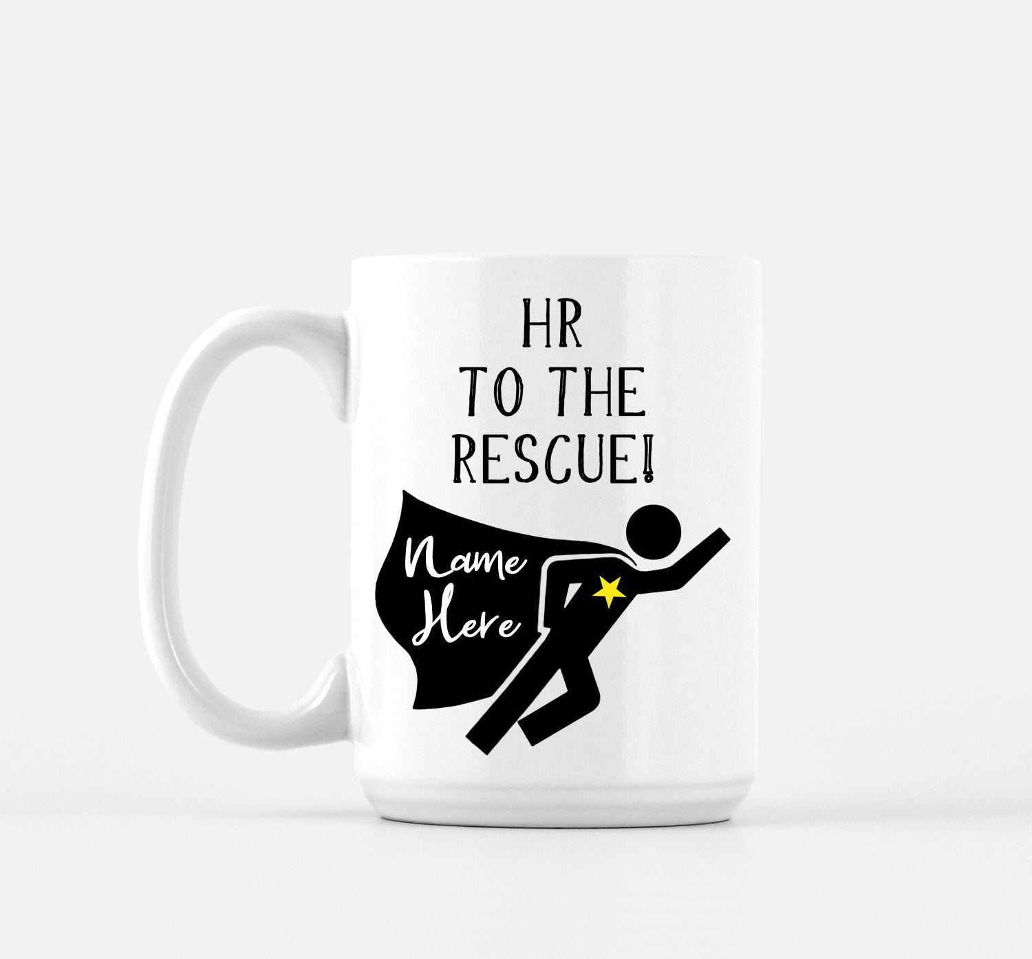 Human Resources Personalized Mug Gift Superhero by The Office Art Guy