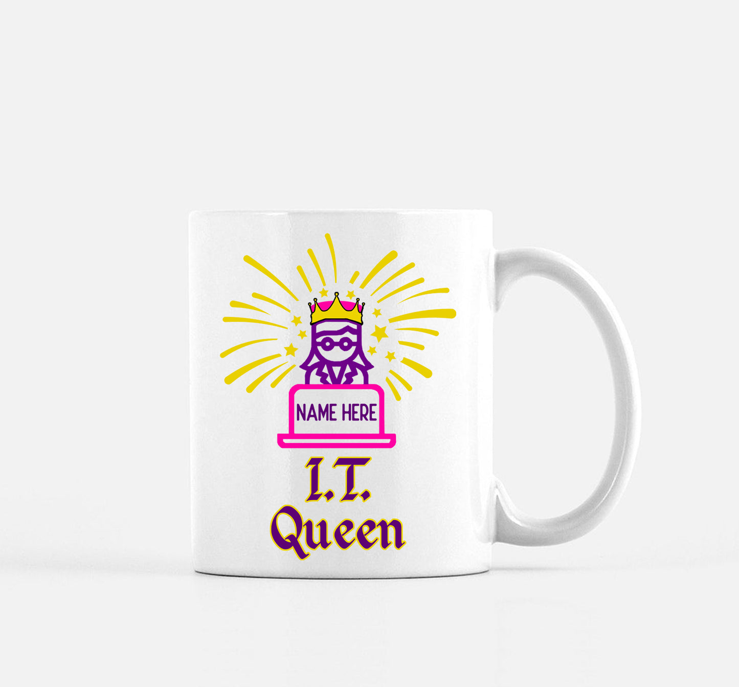 Information Technology Mug IT Queen personalized gift by The Office Art Guy