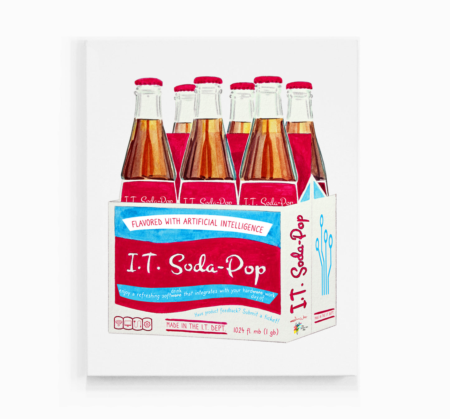 Information Technology Canvas Wall Art IT Soda Pop by The Office Art Guy