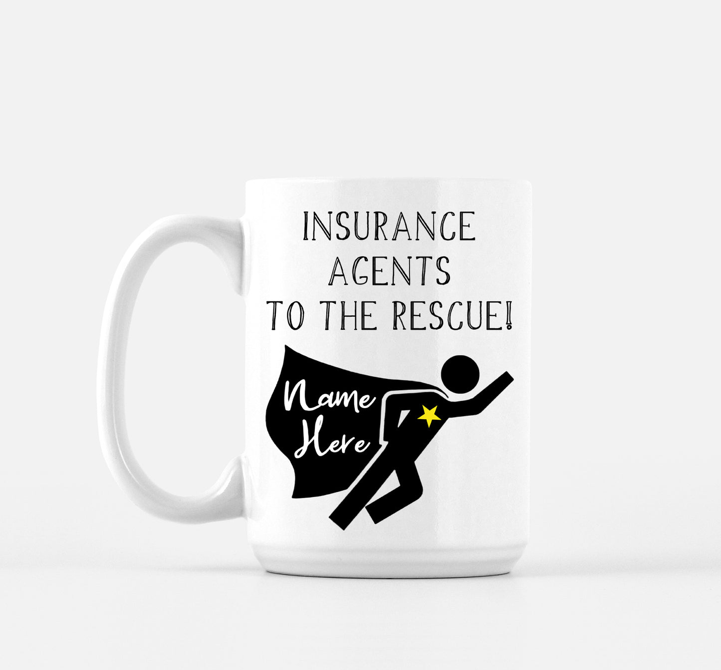 Insurance Agent Personalized Gift Superhero Mug by The Office Art Guy