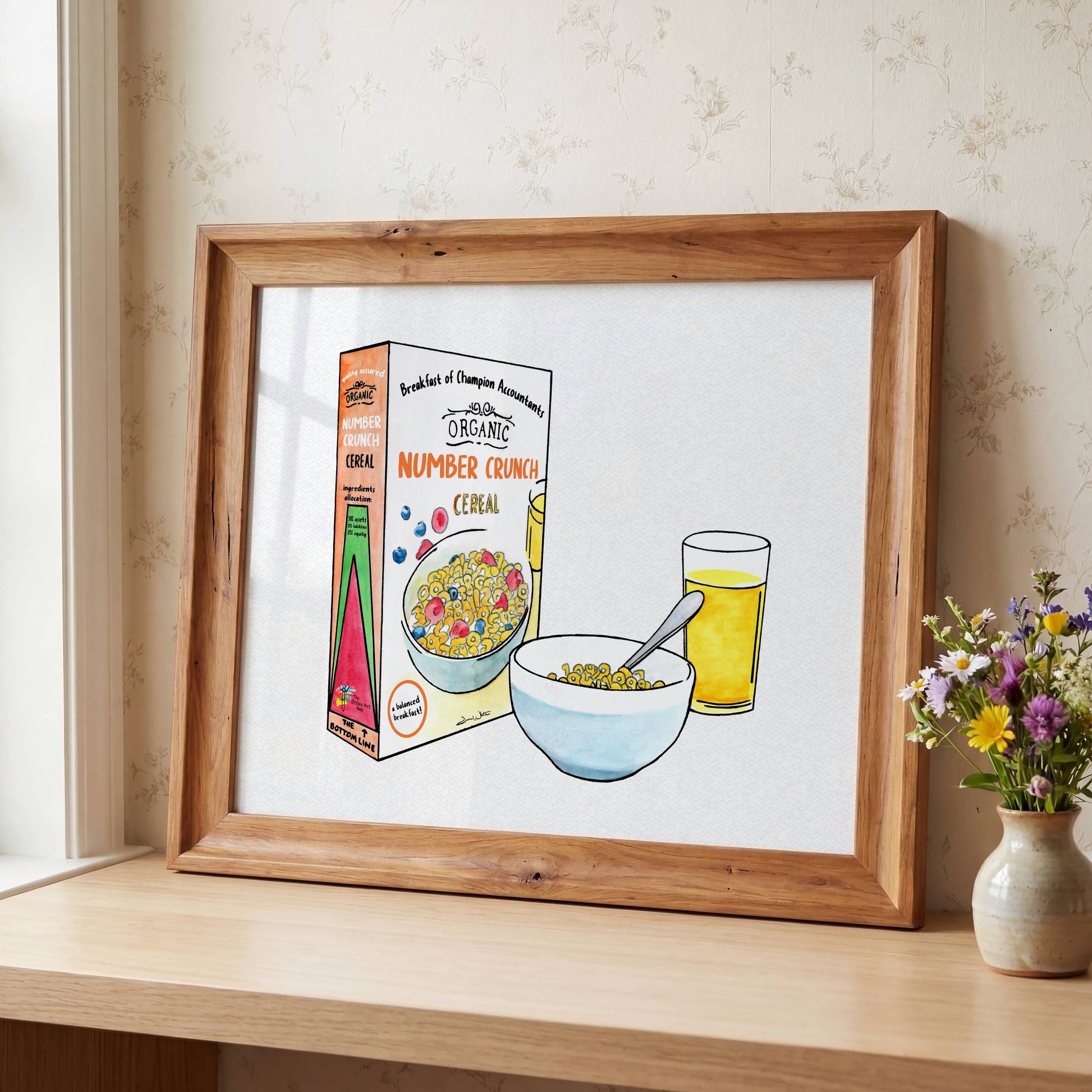 Funny Accountant Wall Art Number Crunch Cereal