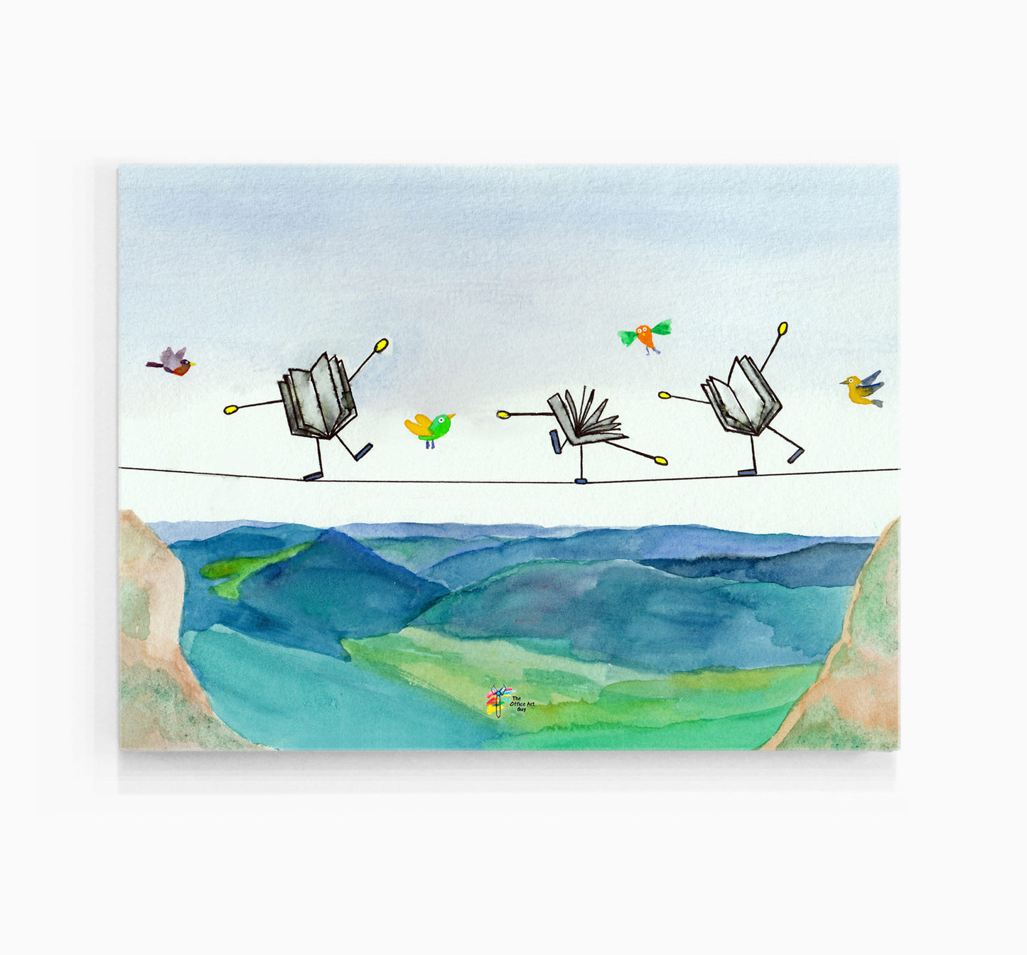 Accounting Canvas Art by The Office Art Guy - Tightrope Book Balancing