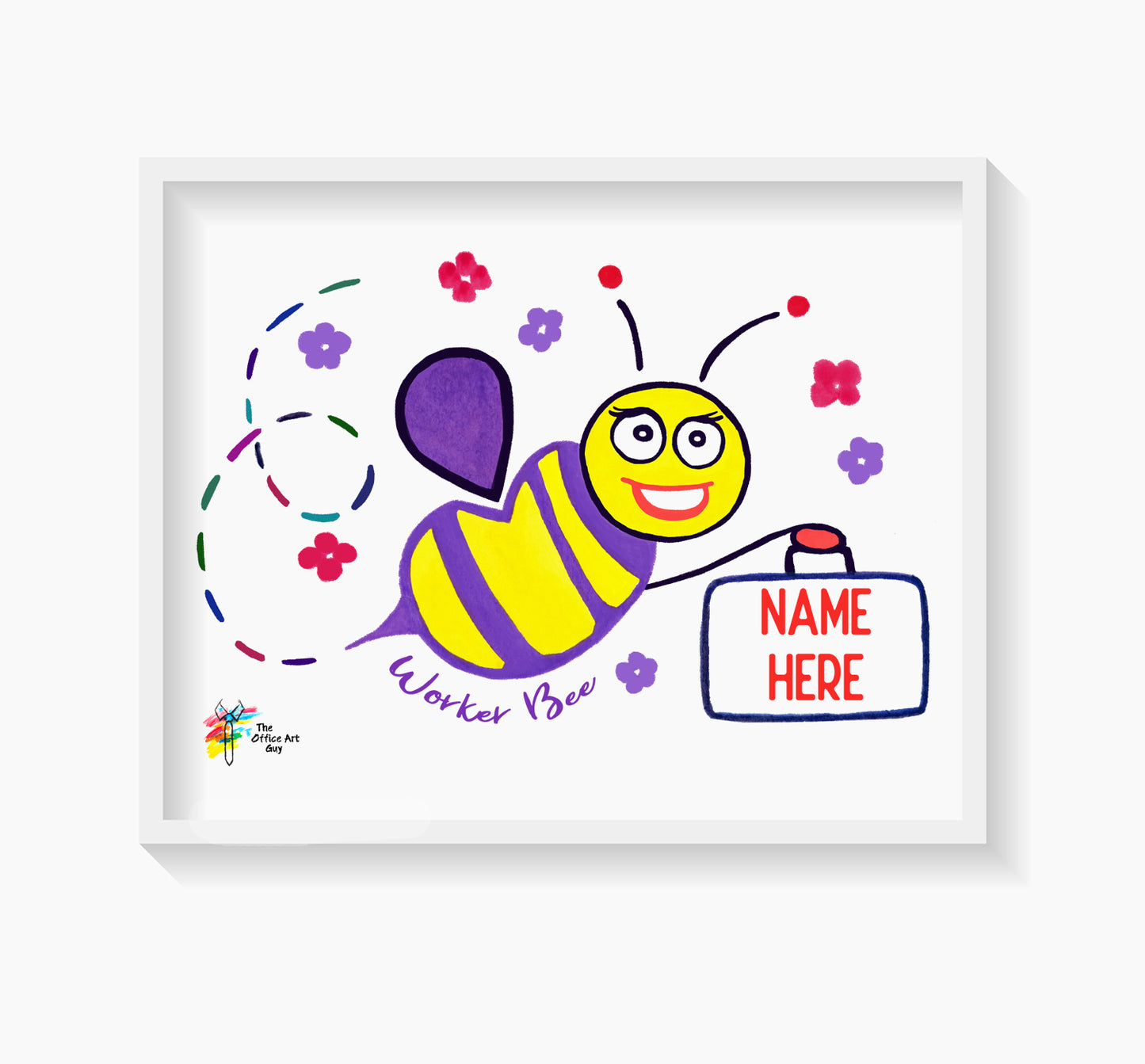 Worker Bee Funny Office Art Print Personalized Coworker Gift by The Office Art Guy