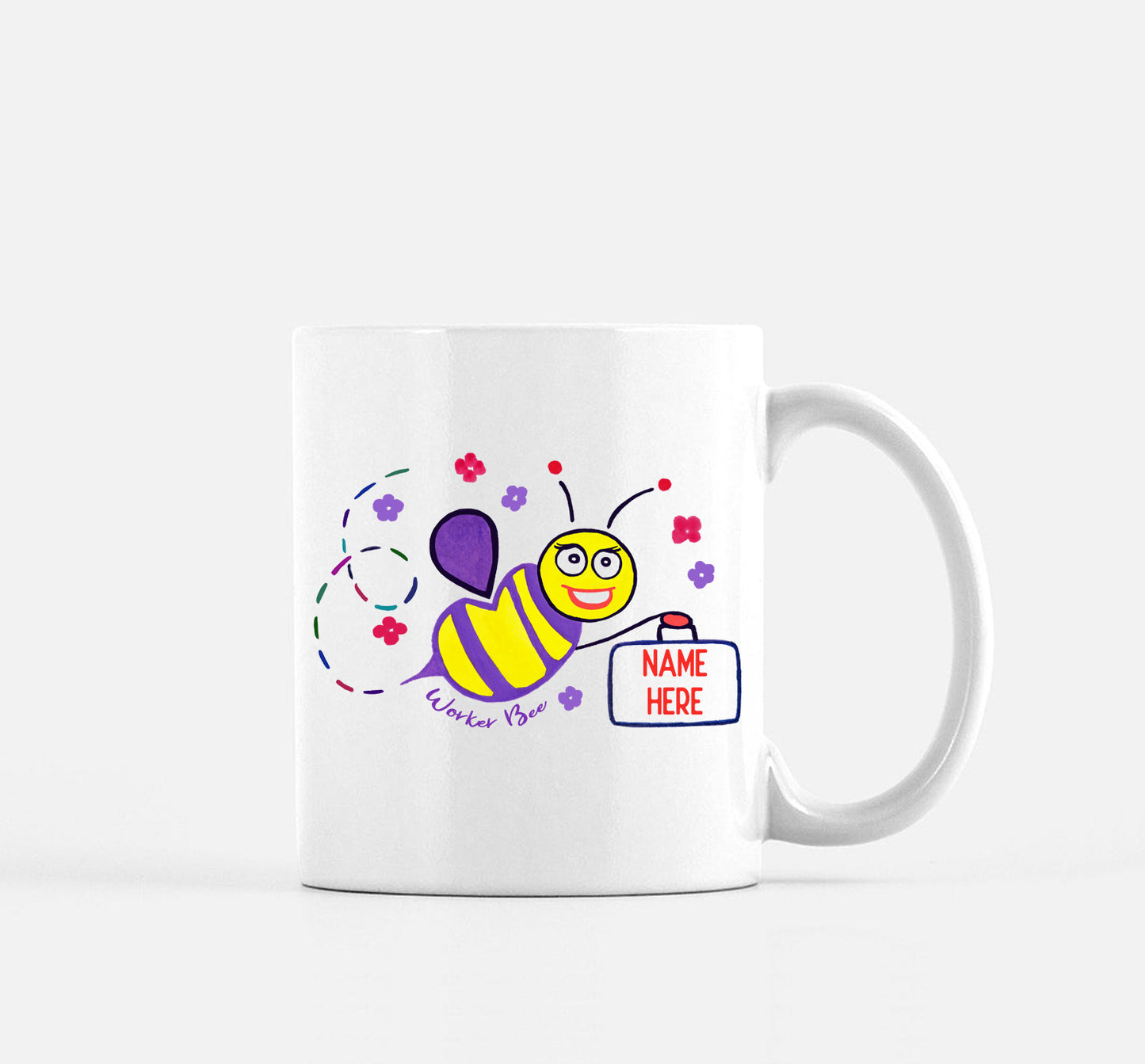 Worker Bee Mug Personalized Coworker Gift by The Office Art Guy