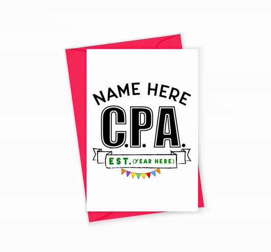 Personalized CPA Greeting Card for Passing CPA Exams