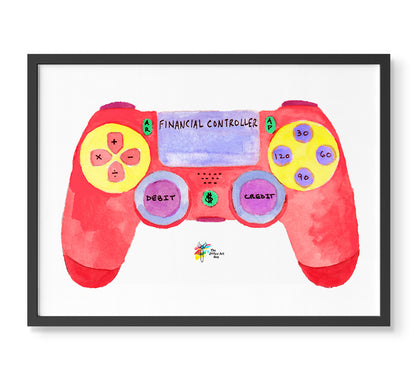 Financial Controller Accounting Art Print by The Office Art Guy Coral Color Palette